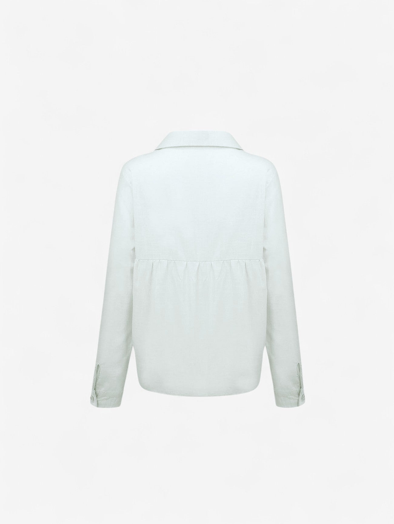 Blusa di lino con colletto e bottoni a manica lunga — Camicia fluida