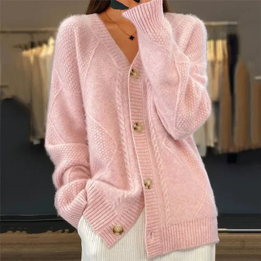 Cárdigan de cachemira con botones para mujer