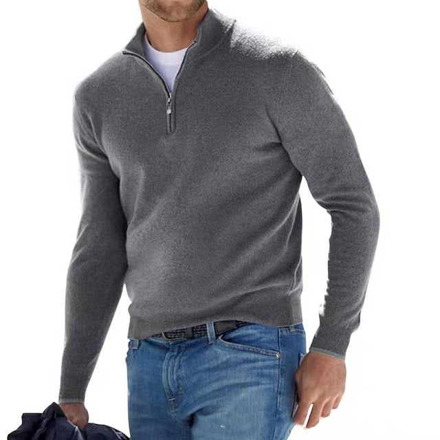 Jersey de media cremallera para hombre, versátil