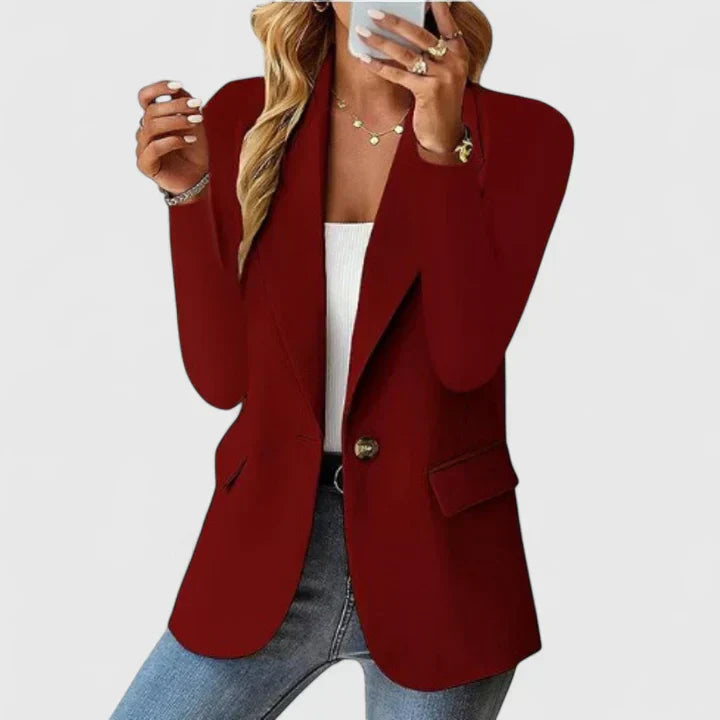 Blazer con revers a un bottone — Giacca a manica lunga con tasche