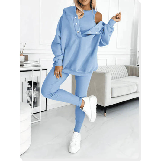 Completo loungewear di 3 pezzi — Giacca e pantaloni di cotone
