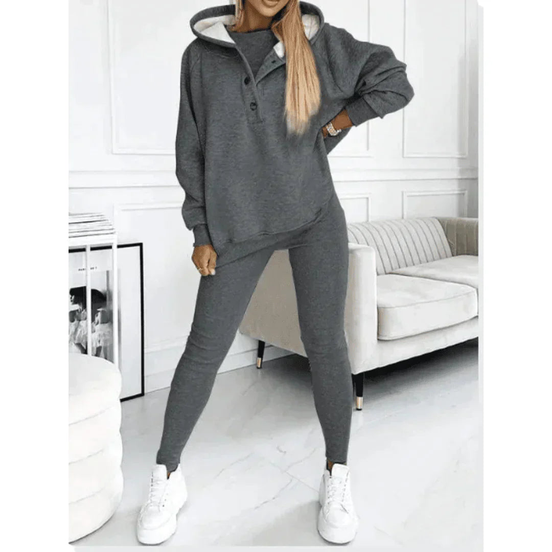 Completo loungewear di 3 pezzi — Giacca e pantaloni di cotone
