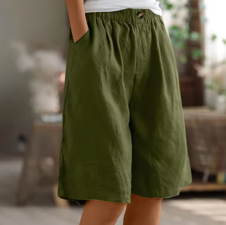 Pantalones cortos holgados con cintura elástica para mujer