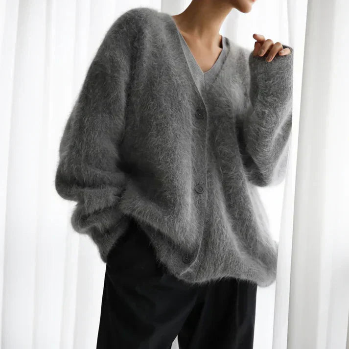 Cárdigan oversize de cachemira para mujer, cálido