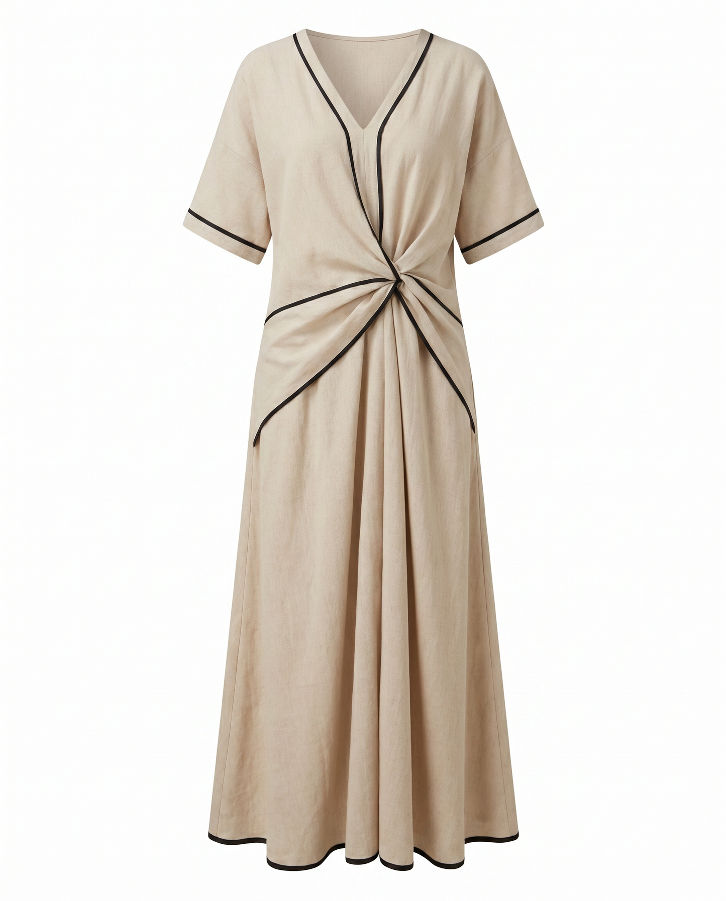 Vestido largo con nudo frontal para mujer, ligero