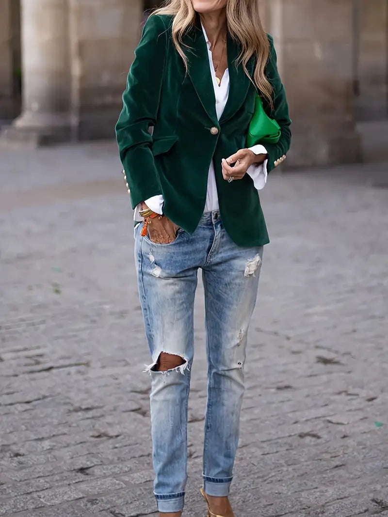 Blazer aderente a un bottone — Giacca dal taglio sartoriale con revers