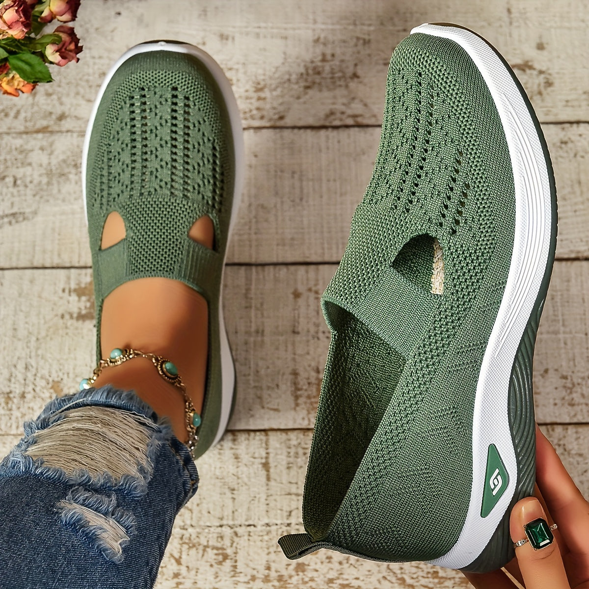 Zapatos ortopédicos slip-on transpirables para mujer