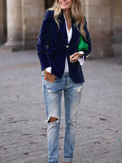 Blazer aderente a un bottone — Giacca dal taglio sartoriale con revers