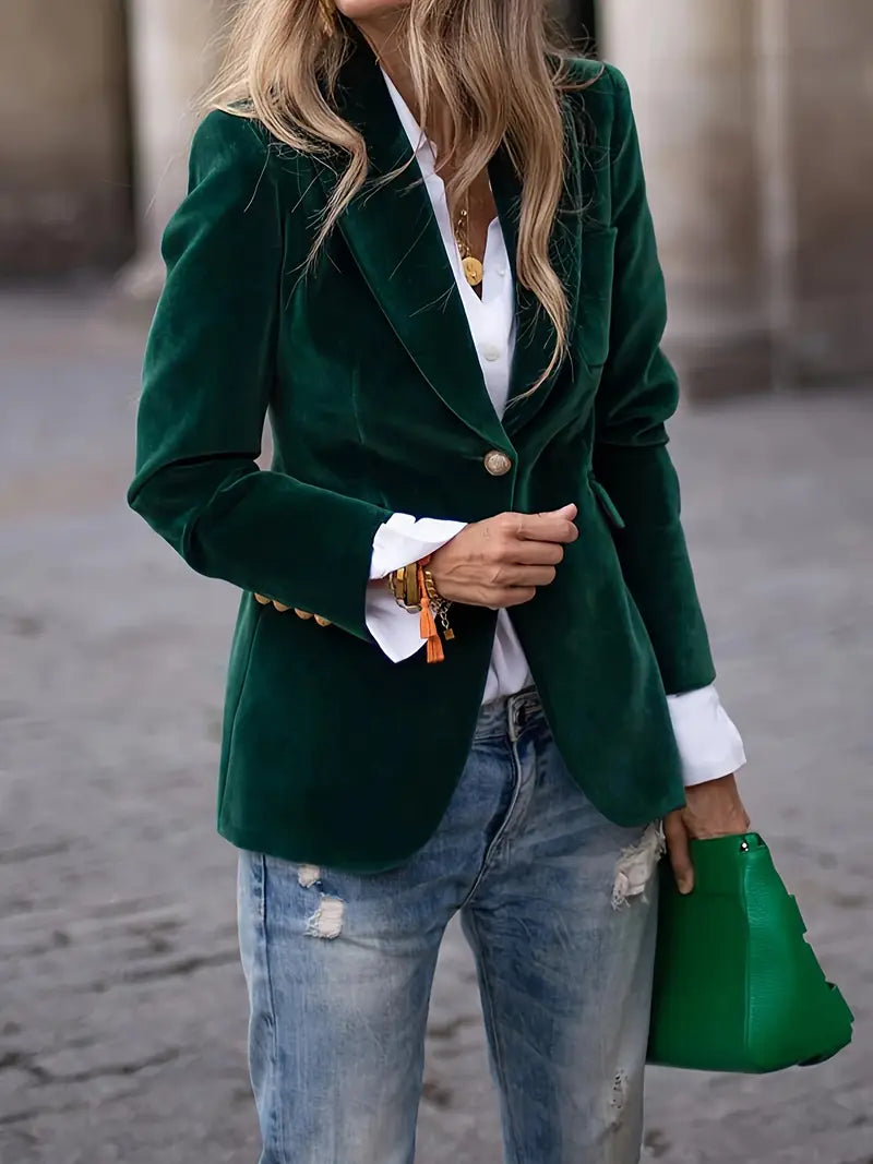 Blazer aderente a un bottone — Giacca dal taglio sartoriale con revers