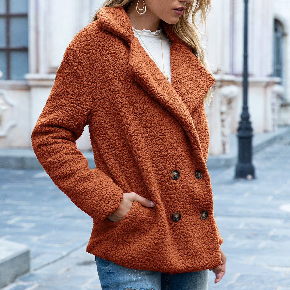 Giacca teddy in morbido peluche — Giacca corta, calda e versatile d'autunno