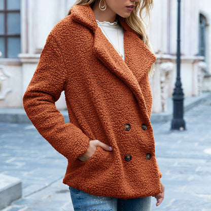 Giacca teddy in morbido peluche — Giacca corta, calda e versatile d'autunno