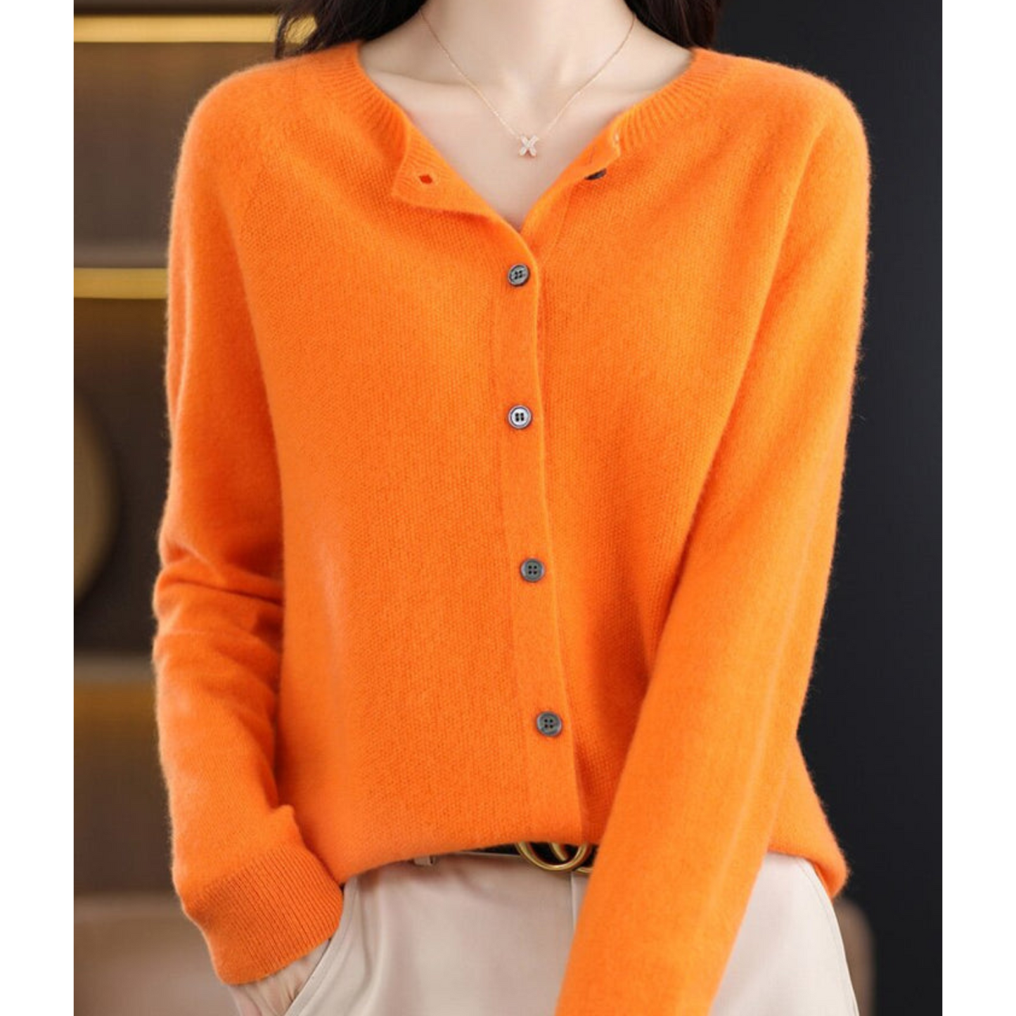 Cardigan in cashmere — Giacca in maglia morbida ed elegante