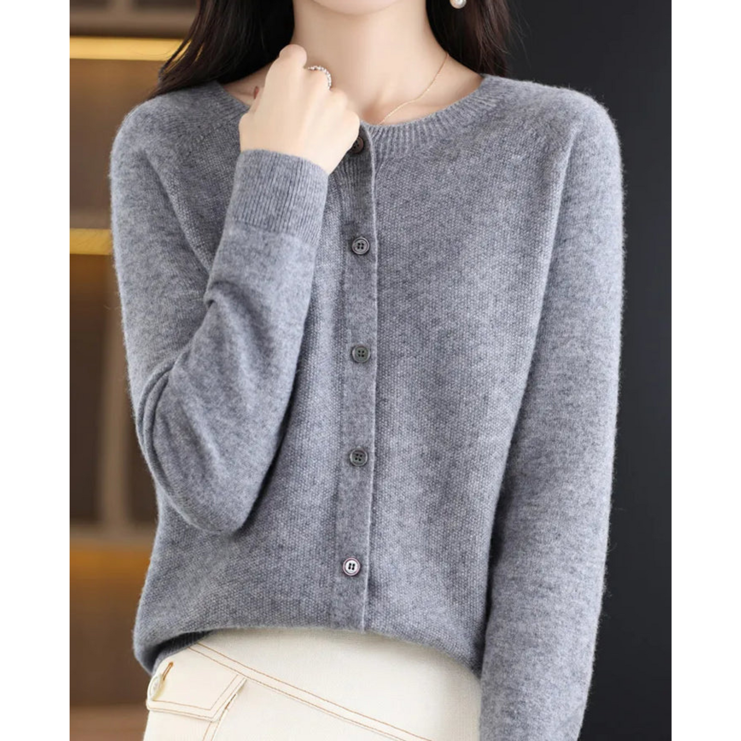 Cardigan in cashmere — Giacca in maglia morbida ed elegante
