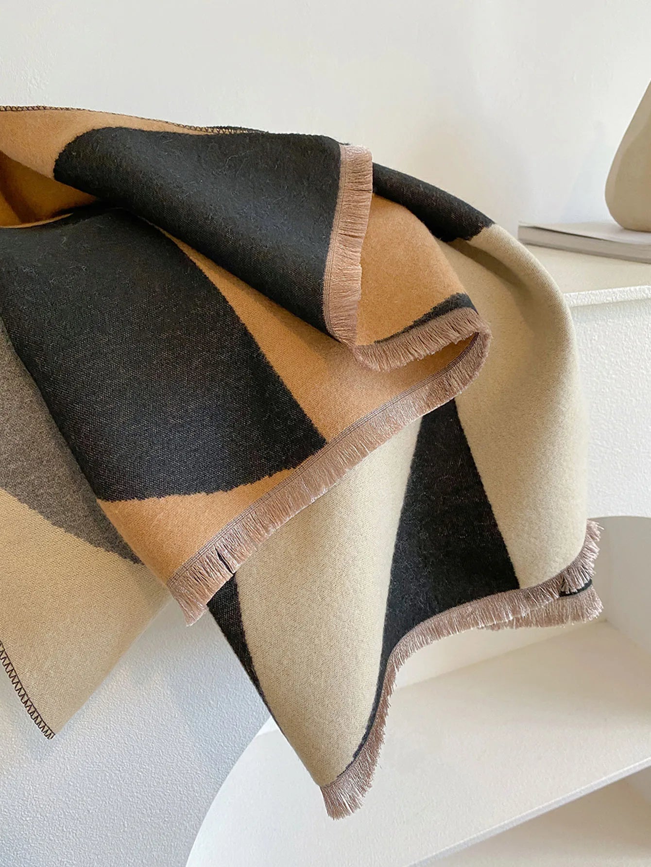 Sciarpa in cashmere reversibile — Foulard morbido, caldo ed elegante