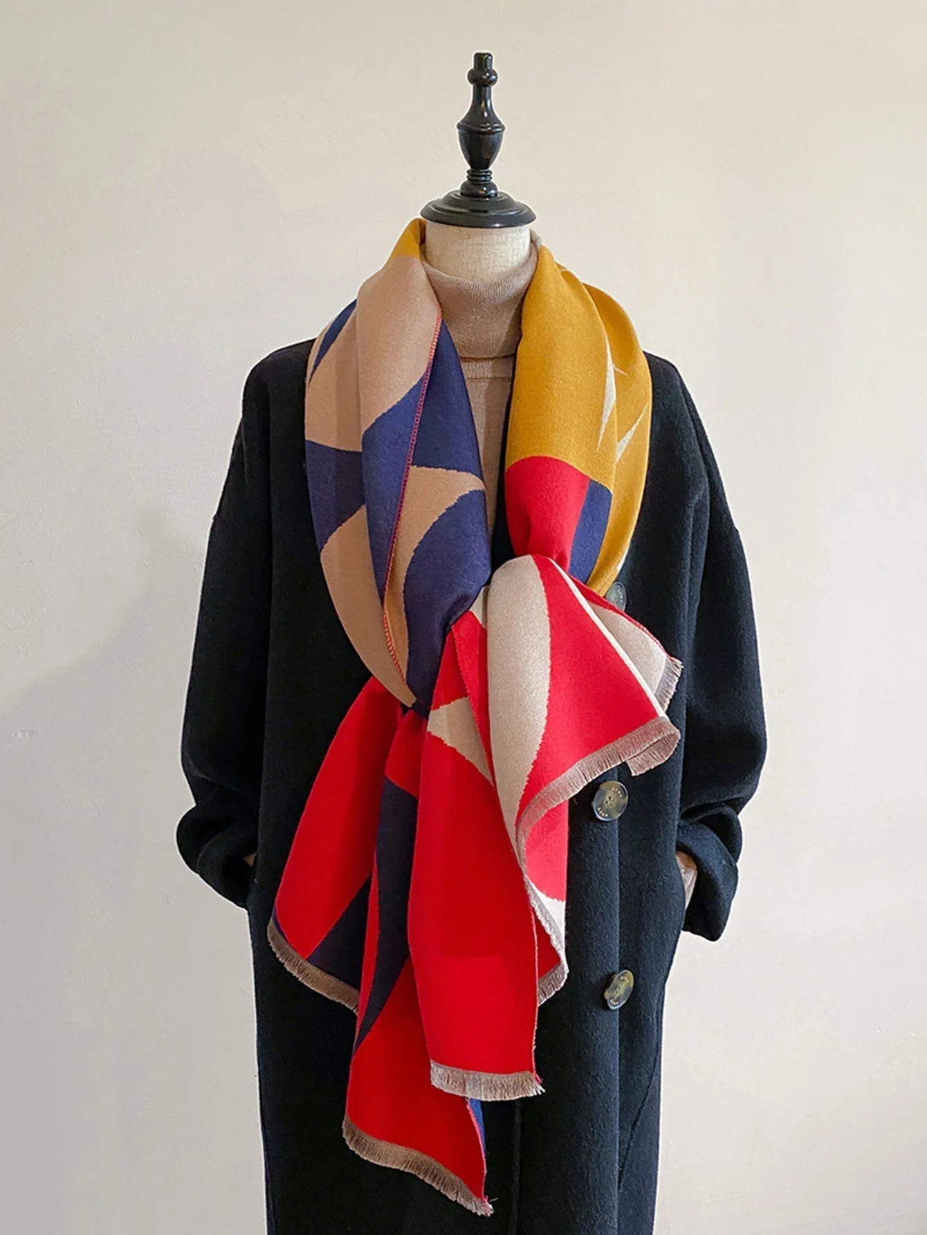 Sciarpa in cashmere reversibile — Foulard morbido, caldo ed elegante