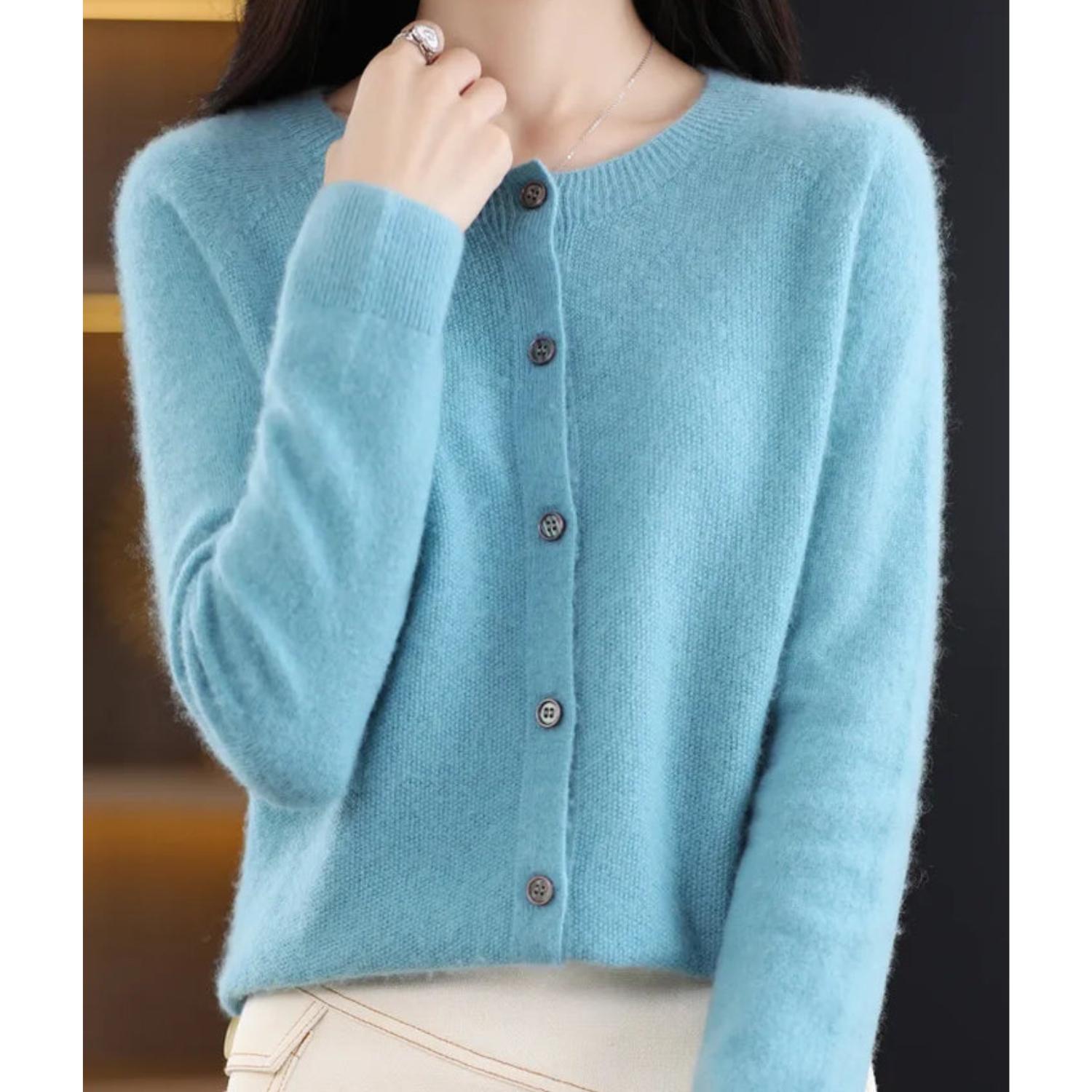Cardigan in cashmere — Giacca in maglia morbida ed elegante