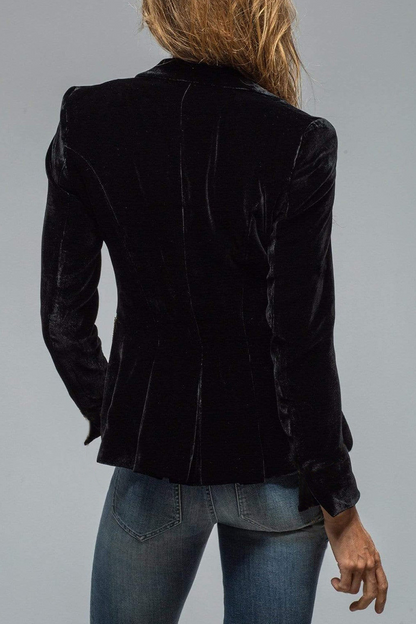 Blazer di lino aderente con un bottone — Giacca classica da vestire