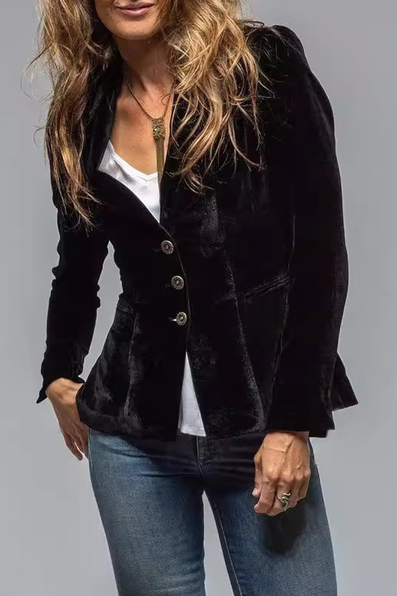 Blazer di lino aderente con un bottone — Giacca classica da vestire