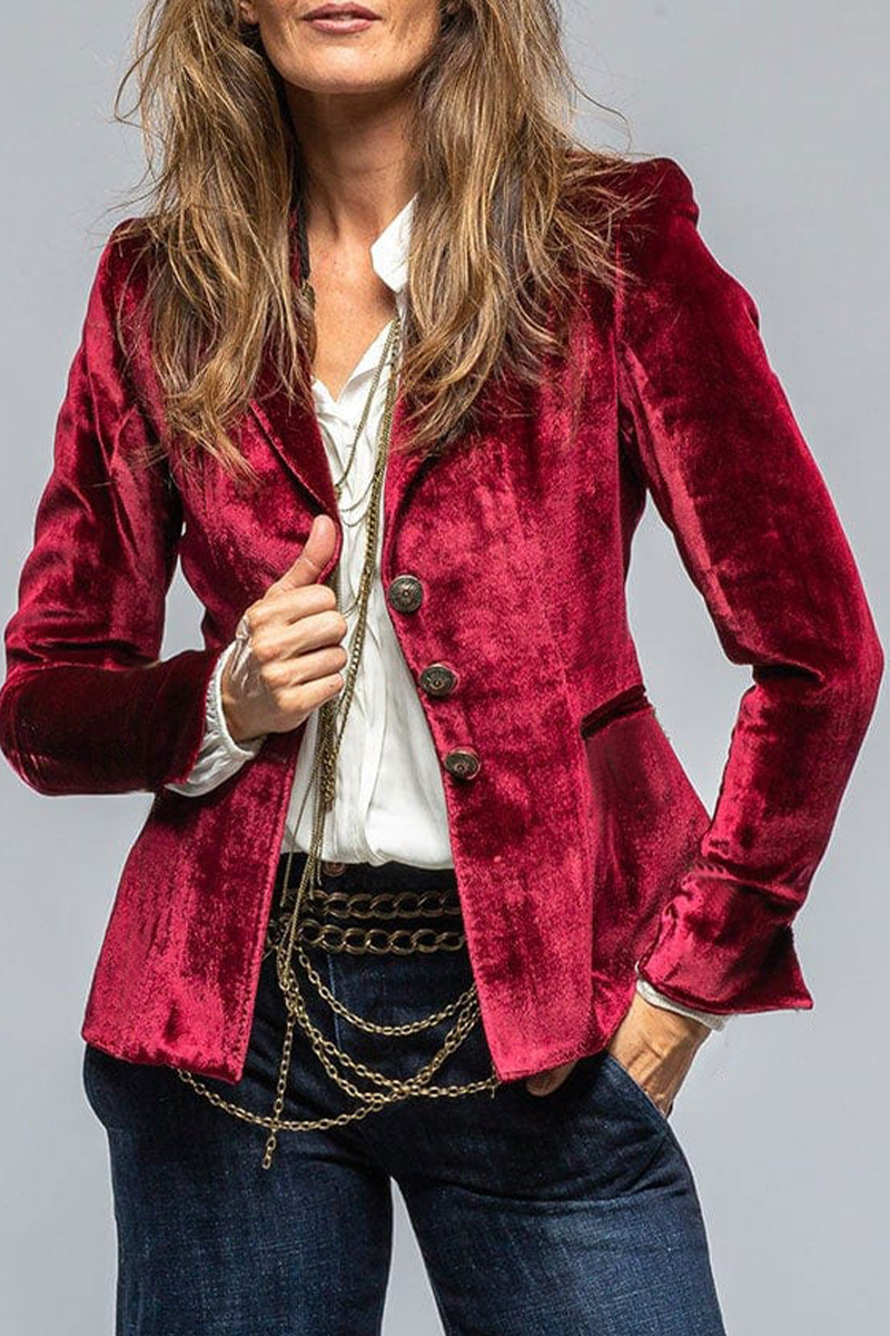 Blazer di lino aderente con un bottone — Giacca classica da vestire