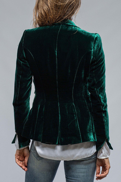 Blazer di lino aderente con un bottone — Giacca classica da vestire