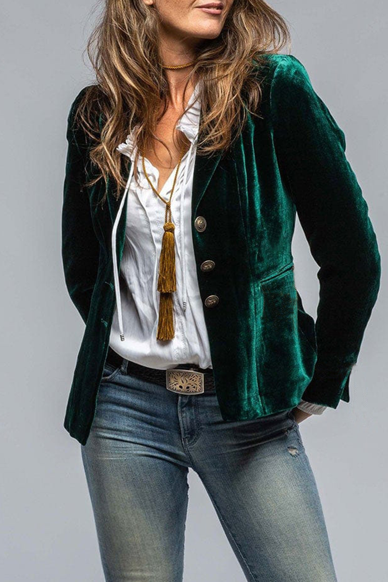 Blazer di lino aderente con un bottone — Giacca classica da vestire