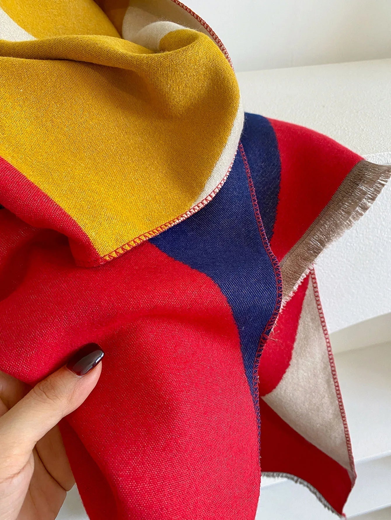 Sciarpa in cashmere reversibile — Foulard morbido, caldo ed elegante