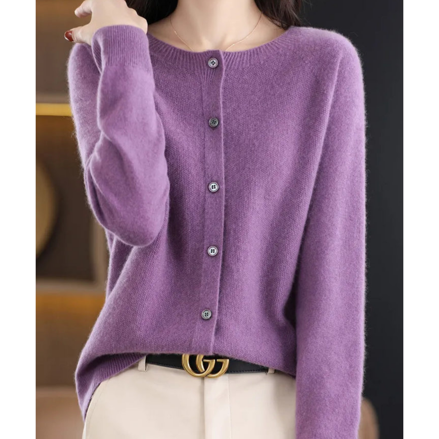 Cardigan in cashmere — Giacca in maglia morbida ed elegante