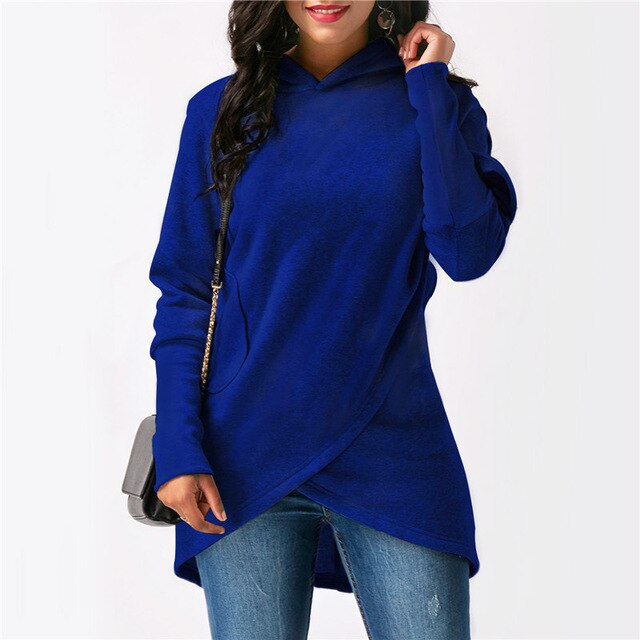 Felpa con cappuccio dal design asimmetrico — Hoodie morbida e calda