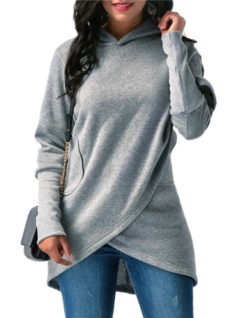 Felpa con cappuccio dal design asimmetrico — Hoodie morbida e calda