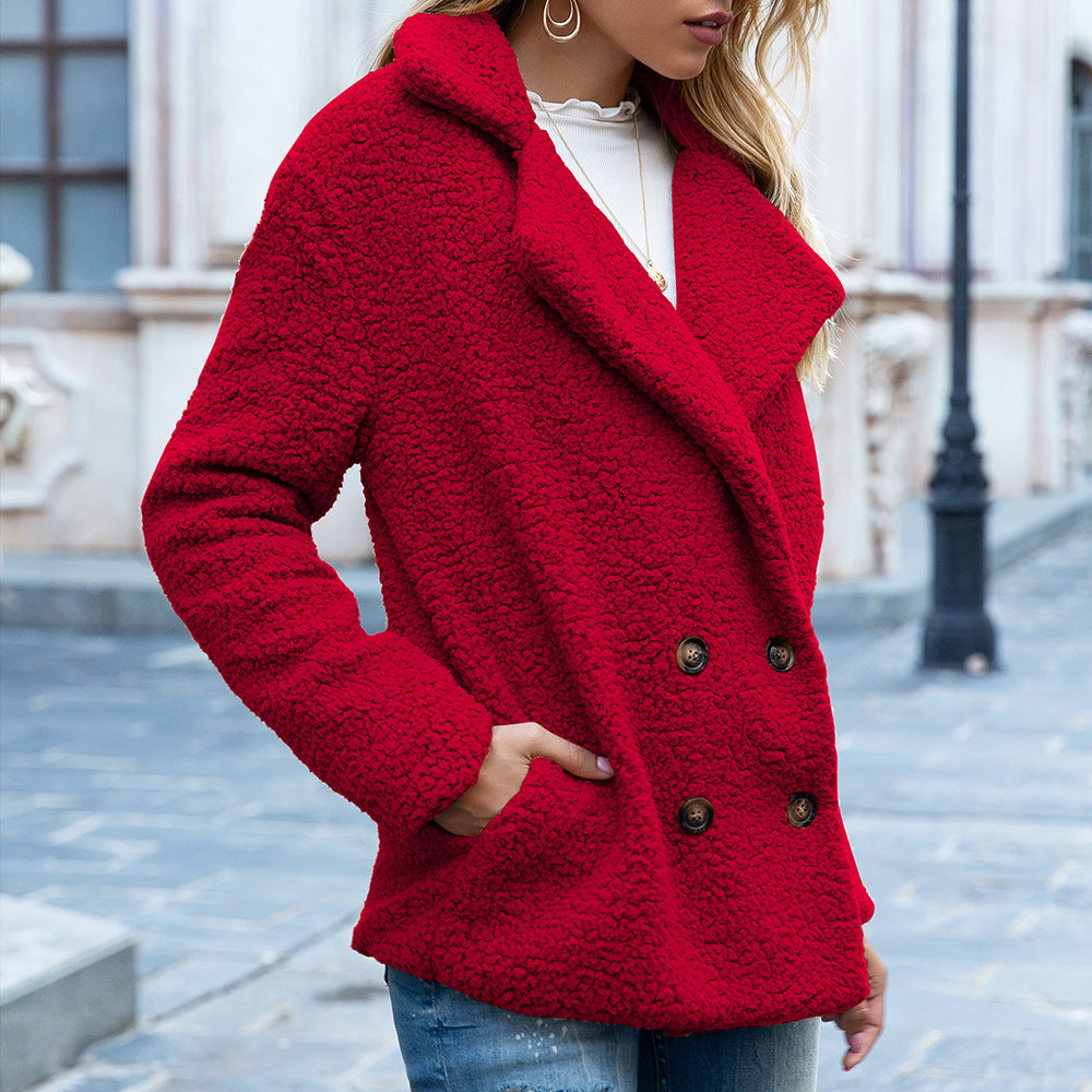 Giacca teddy in morbido peluche — Giacca corta, calda e versatile d'autunno