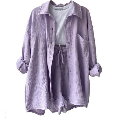 Completo di lino, camicia e pantaloni — Due pezzi estivo