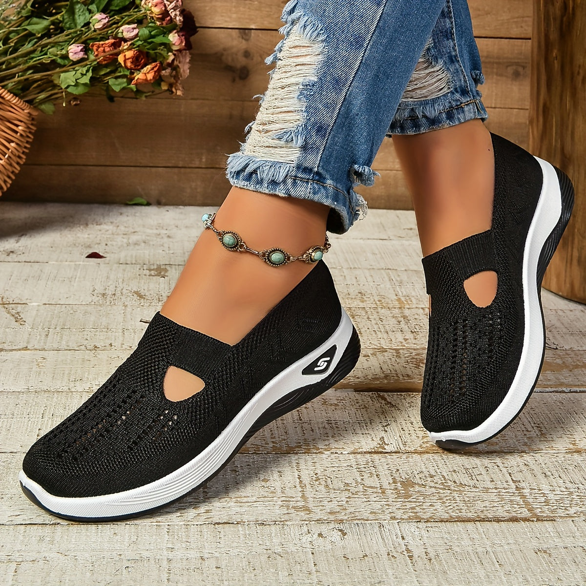 Zapatos ortopédicos slip-on para mujer, de diario