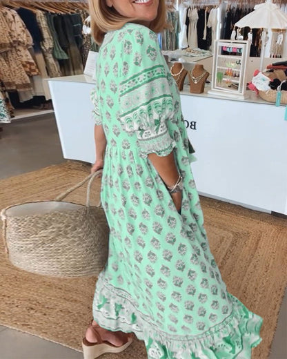Vestido largo floral para mujer, verano