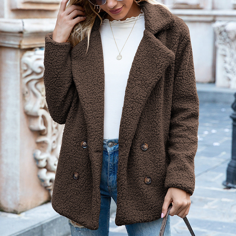 Giacca teddy in morbido peluche — Giacca corta, calda e versatile d'autunno