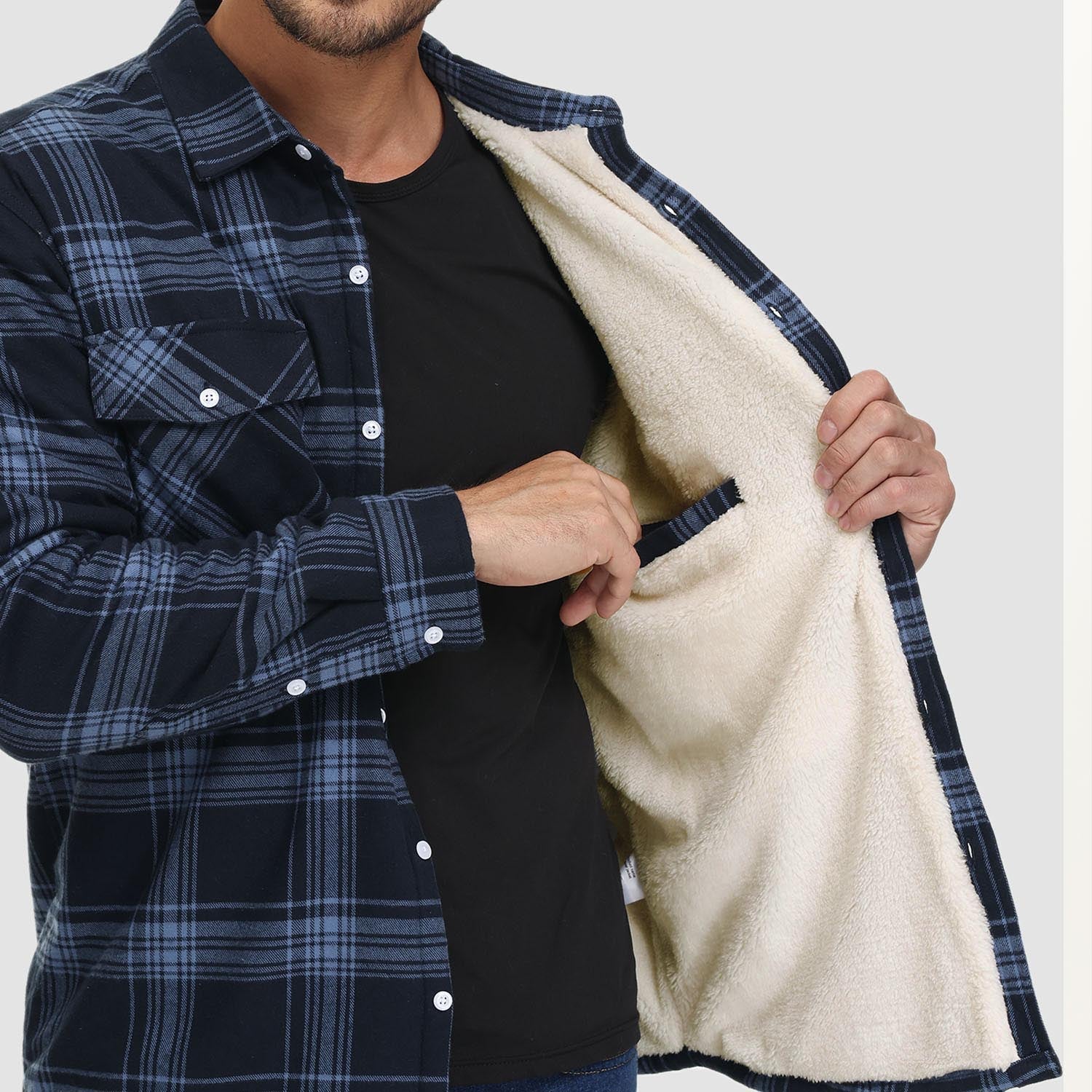 Sopracamicia casual con tasche — Camicia-giacca da mezza stagione