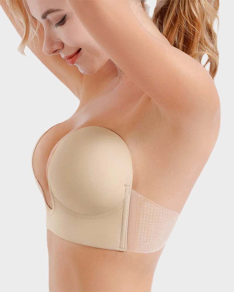 Sujetador sin tirantes para mujer, copas con forma