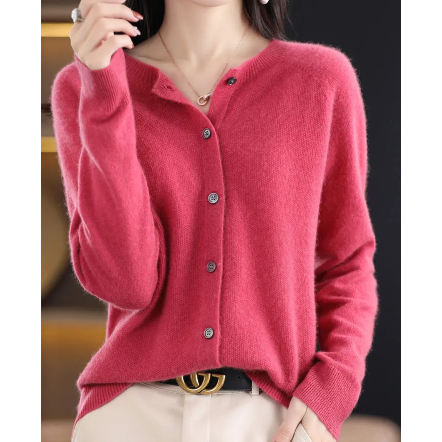 Cardigan in cashmere — Giacca in maglia morbida ed elegante