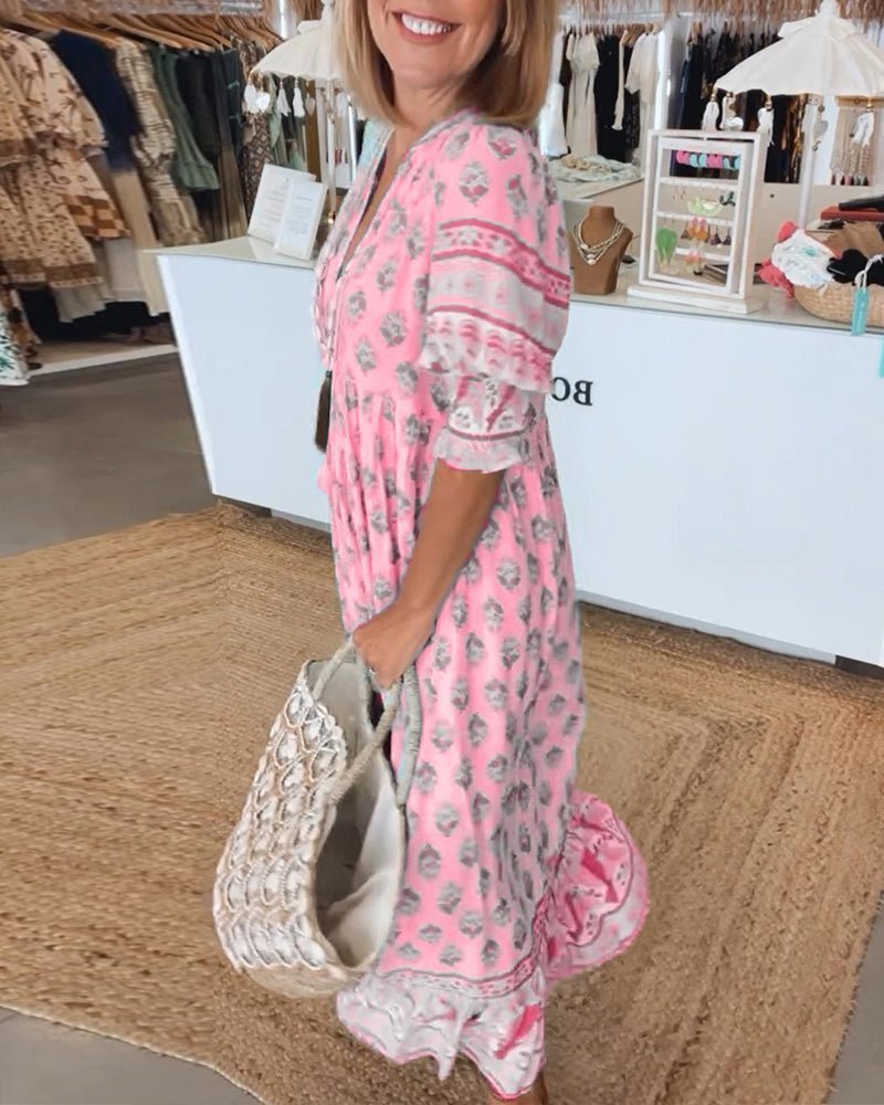 Vestido floral para mujer, caída suave