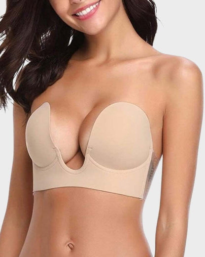 Sujetador push-up para mujer, escote en U