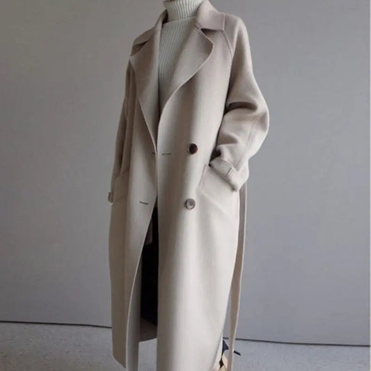 Cappotto lungo in lana — Cappotto classico e caldo invernale