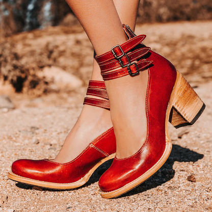 Botines con tiras al tobillo para mujer, elegantes