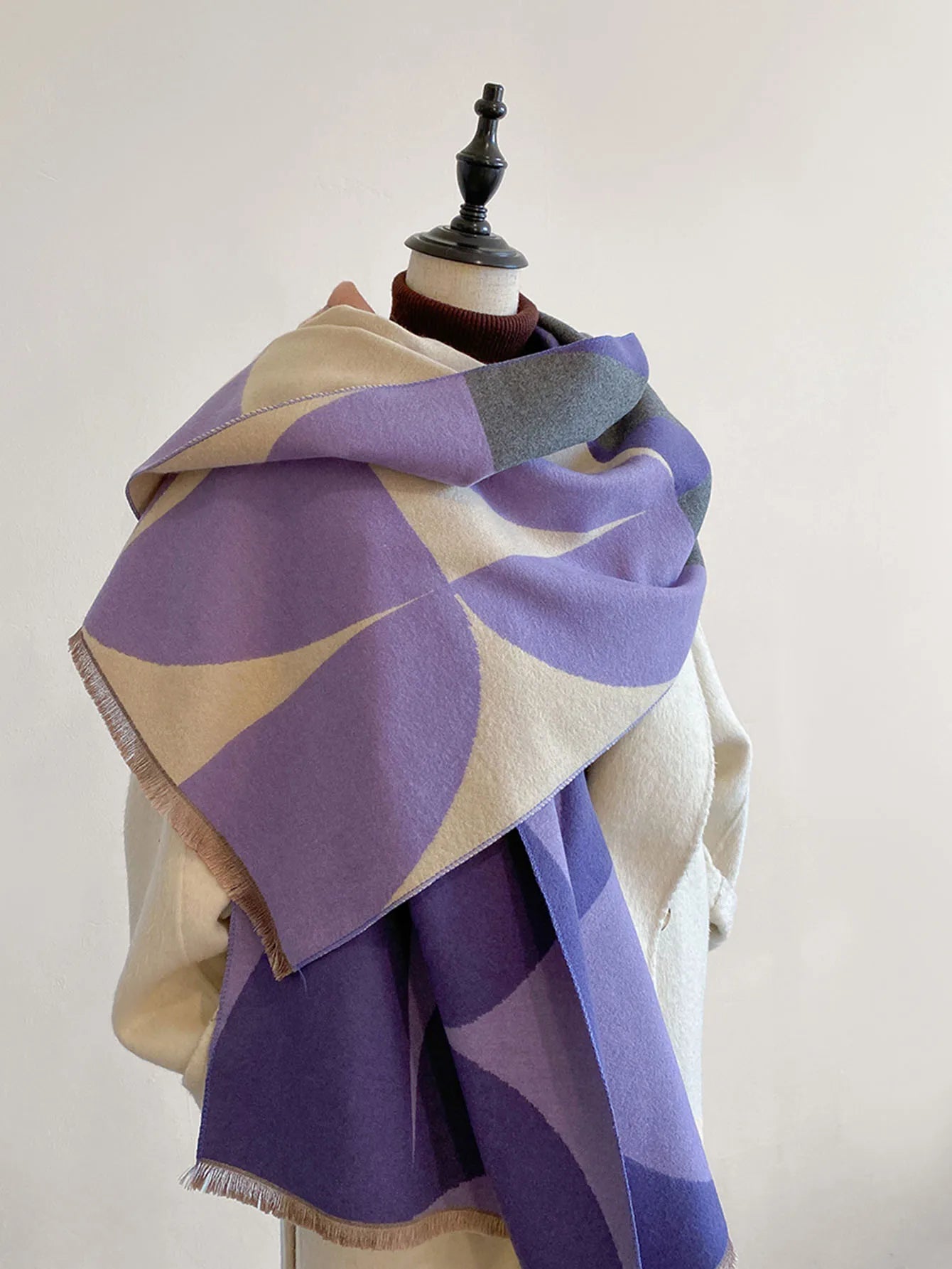 Sciarpa in cashmere reversibile — Foulard morbido, caldo ed elegante