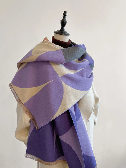 Sciarpa in cashmere reversibile — Foulard morbido, caldo ed elegante