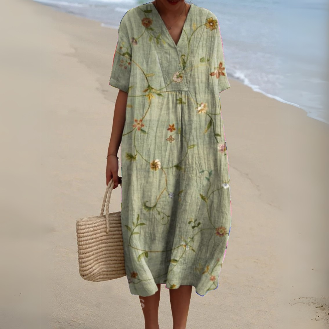Vestido fluido para mujer, estampado floral