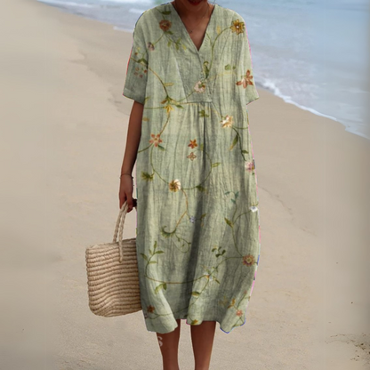 Vestido fluido para mujer, estampado floral