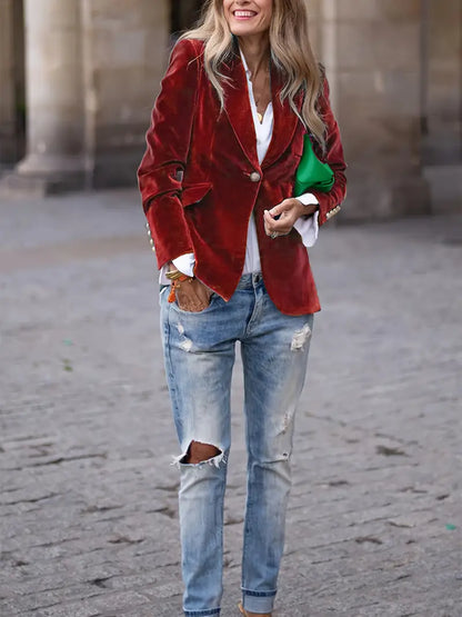 Blazer aderente a un bottone — Giacca dal taglio sartoriale con revers