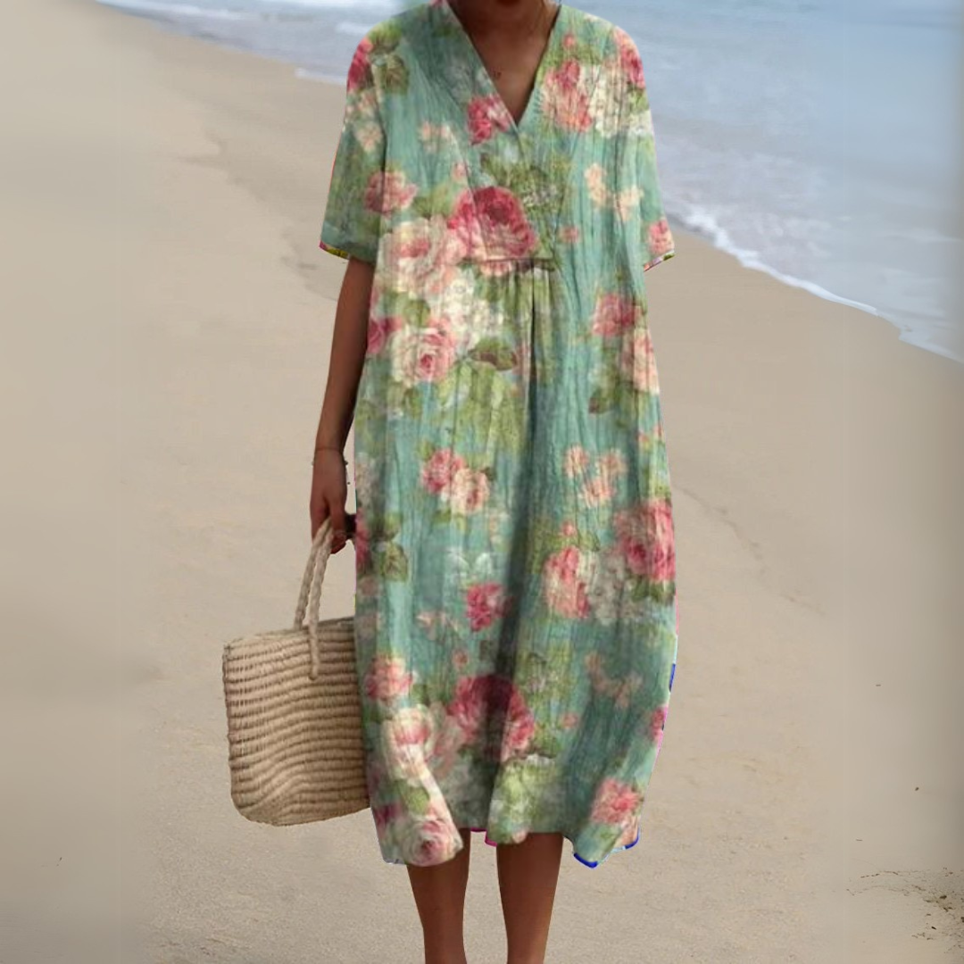 Vestido floral para mujer, vibrante