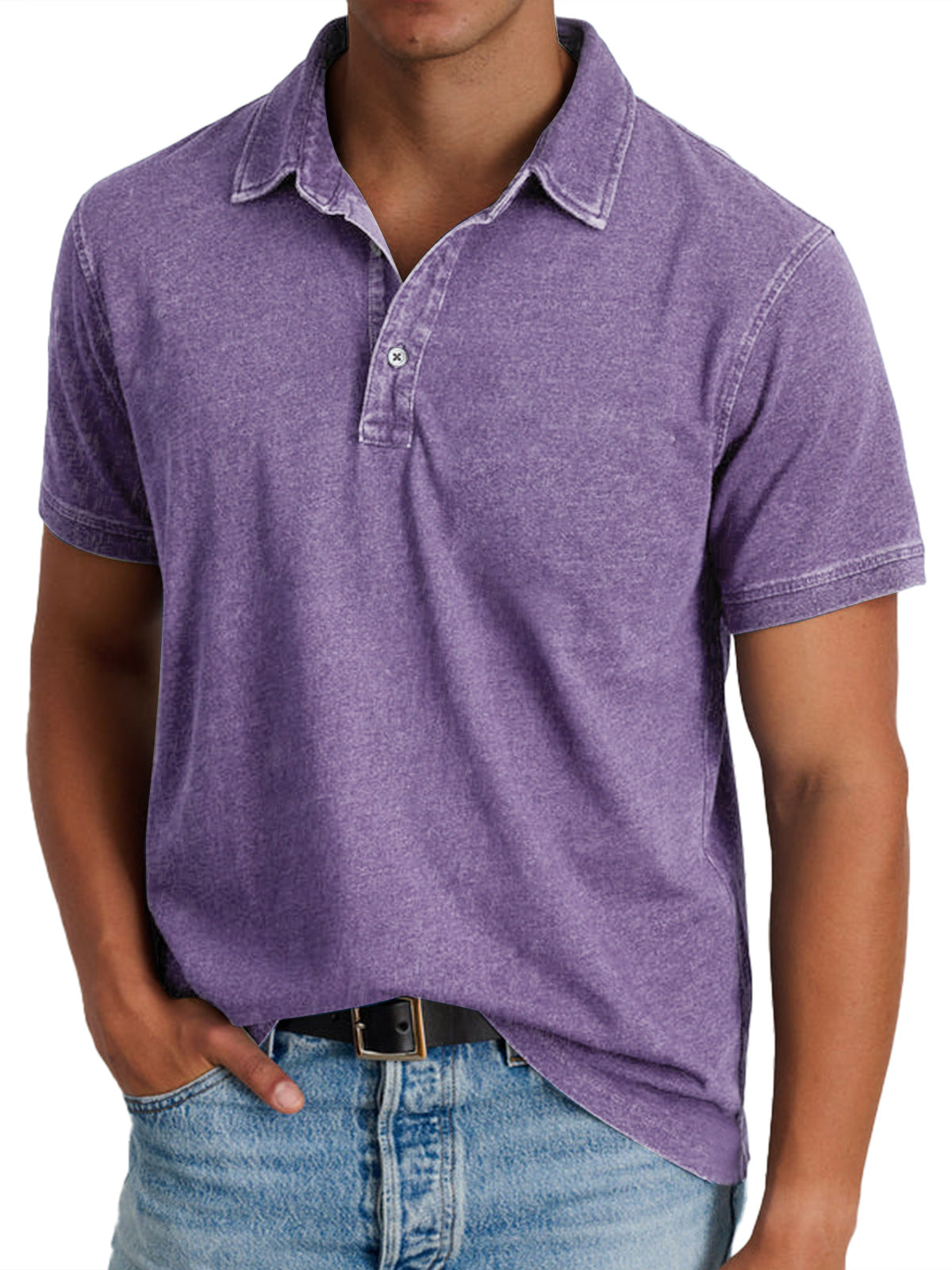 Polo clásico para hombre, refinado