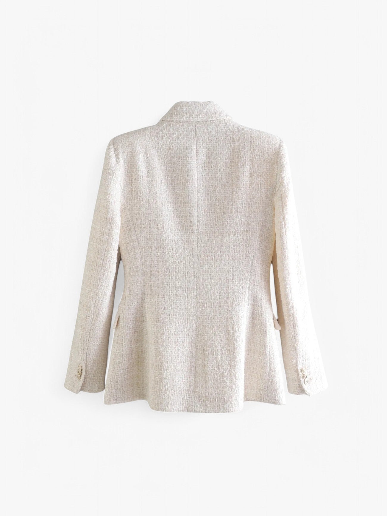 Blazer in tweed aderente con bottoni dorati — Giacca texturizzata elegante