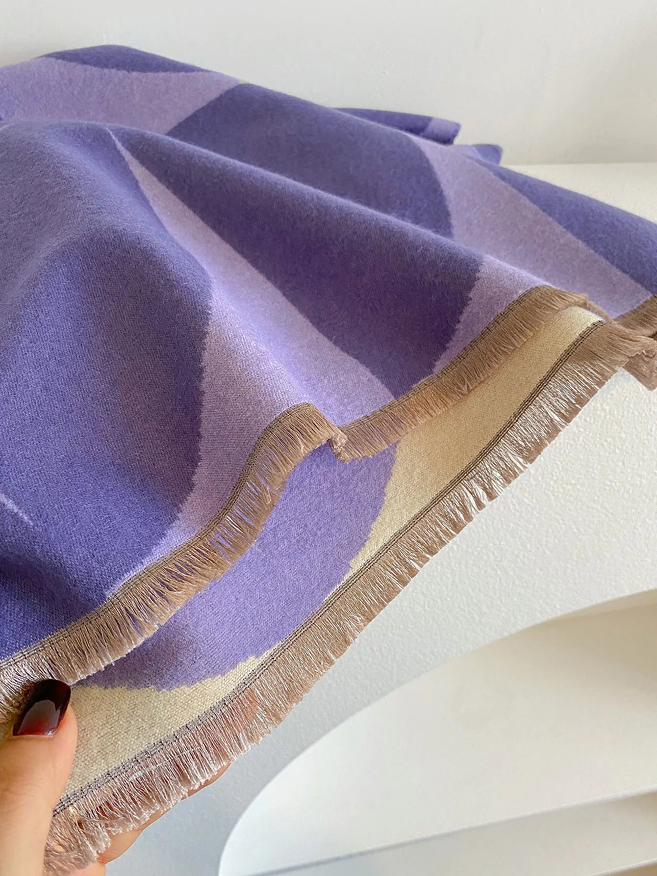 Sciarpa in cashmere reversibile — Foulard morbido, caldo ed elegante